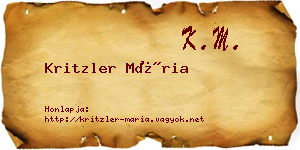 Kritzler Mária névjegykártya